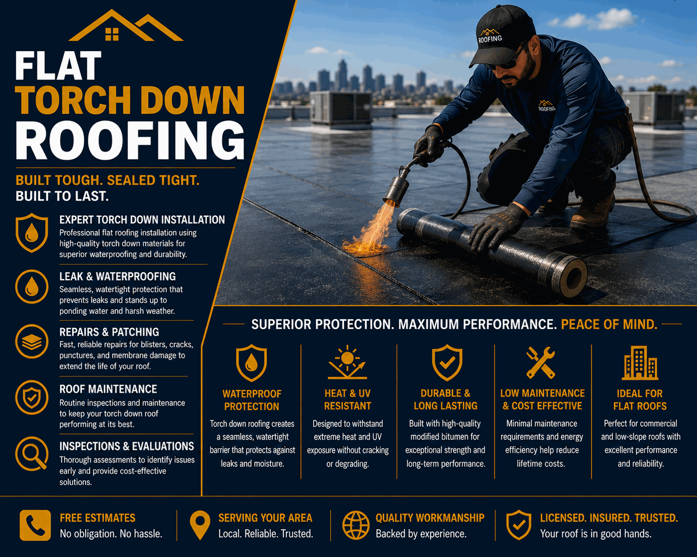 Flat Torch Down Roofing Burbank ​